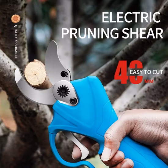Tesoura de poda elétrica profissional de 40mm para frutas/podador bypass elétrico leve e portátil construído