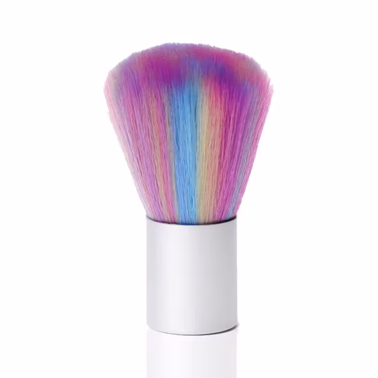 Novo design escova de manicure arco-íris unha poeira limpa escova ferramenta de unhas para limpeza de unhas